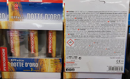 fuochi cat F2 vietato minori 18